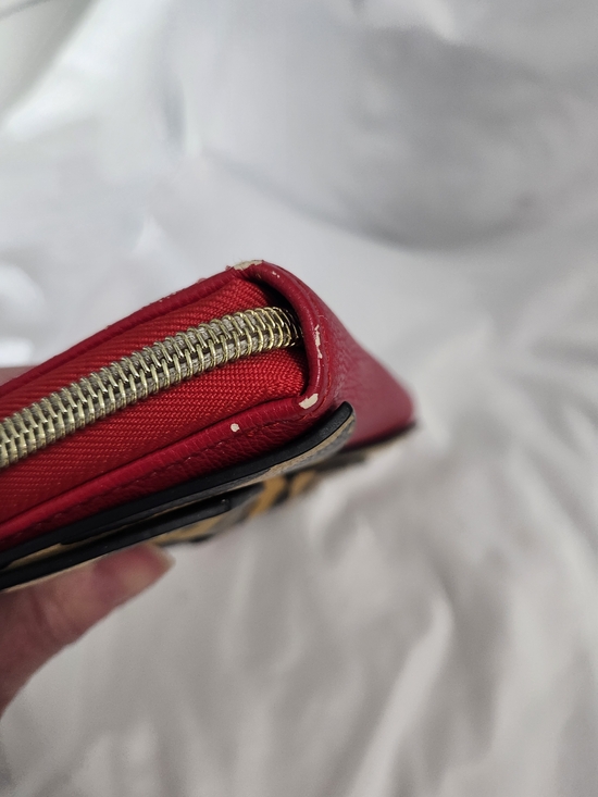 Betsey Johnson Red Zip Wallet with Leopard Bow Accent - Picture 7 of 12